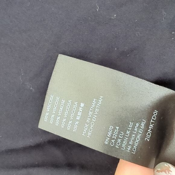 BHLDN Anthropologie UO Womens Robe Medium Black Belt Viscose Silky Nightgown - Picture 9 of 11